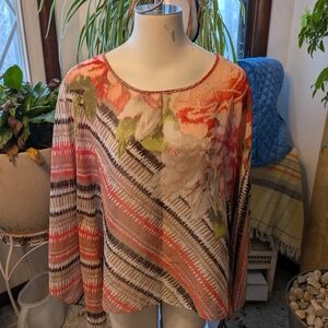 Christopher & Banks Pretty Chiffon Comfy Overshirt  Swimsuit Coverup SzPXL